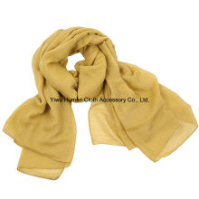 Lady Fashion Voile Cotton Scarf with Solid Colorful